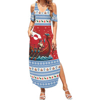 Greenland Viking Santa Christmas Family Matching Summer Maxi Dress and Hawaiian Shirt Funny Reindeer Norse Xmas - Wonder Print Shop