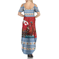 Greenland Viking Santa Christmas Family Matching Summer Maxi Dress and Hawaiian Shirt Funny Reindeer Norse Xmas - Wonder Print Shop