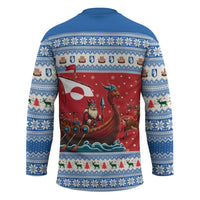 Greenland Viking Santa Christmas Hockey Jersey Funny Reindeer Norse Xmas - Wonder Print Shop