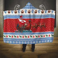 Greenland Viking Santa Christmas Hooded Blanket Funny Reindeer Norse Xmas - Wonder Print Shop