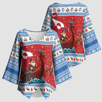 Greenland Viking Santa Christmas Kimono Sleeve Blouse Funny Reindeer Norse Xmas - Wonder Print Shop