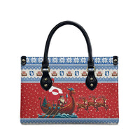 Greenland Viking Santa Christmas Leather Bag Funny Reindeer Norse Xmas - Wonder Print Shop