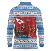Greenland Viking Santa Christmas Long Sleeve Polo Shirt Funny Reindeer Norse Xmas - Wonder Print Shop