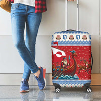 Greenland Viking Santa Christmas Luggage Cover Funny Reindeer Norse Xmas - Wonder Print Shop