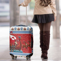 Greenland Viking Santa Christmas Luggage Cover Funny Reindeer Norse Xmas - Wonder Print Shop