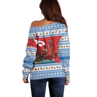Greenland Viking Santa Christmas Off Shoulder Sweater Funny Reindeer Norse Xmas - Wonder Print Shop