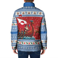 Greenland Viking Santa Christmas Padded Jacket Funny Reindeer Norse Xmas - Wonder Print Shop