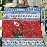 Greenland Viking Santa Christmas Quilt Funny Reindeer Norse Xmas - Wonder Print Shop