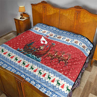 Greenland Viking Santa Christmas Quilt Funny Reindeer Norse Xmas - Wonder Print Shop