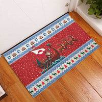 Greenland Viking Santa Christmas Rubber Doormat Funny Reindeer Norse Xmas - Wonder Print Shop