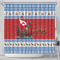 Greenland Viking Santa Christmas Shower Curtain Funny Reindeer Norse Xmas - Wonder Print Shop
