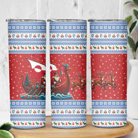 Greenland Viking Santa Christmas Skinny Tumbler Funny Reindeer Norse Xmas - Wonder Print Shop