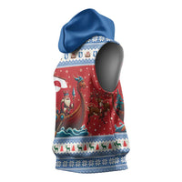 Greenland Viking Santa Christmas Sleeveless Hoodie Funny Reindeer Norse Xmas - Wonder Print Shop