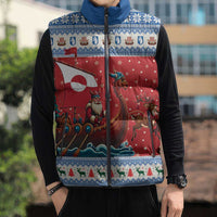 Greenland Viking Santa Christmas Sleeveless Puffer Jacket Funny Reindeer Norse Xmas - Wonder Print Shop