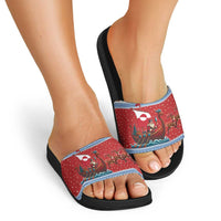 Greenland Viking Santa Christmas Slide Sandals Funny Reindeer Norse Xmas - Wonder Print Shop