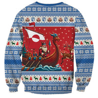 Greenland Viking Santa Christmas Sweatshirt Funny Reindeer Norse Xmas - Wonder Print Shop