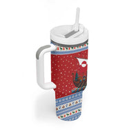 Greenland Viking Santa Christmas Tumbler With Handle Funny Reindeer Norse Xmas - Wonder Print Shop