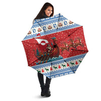 Greenland Viking Santa Christmas Umbrella Funny Reindeer Norse Xmas - Wonder Print Shop