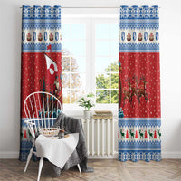 Greenland Viking Santa Christmas Window Curtain Funny Reindeer Norse Xmas - Wonder Print Shop