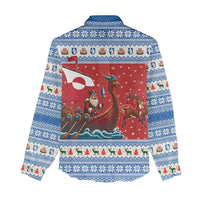 Greenland Viking Santa Christmas Women Casual Shirt Funny Reindeer Norse Xmas - Wonder Print Shop