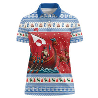 Greenland Viking Santa Christmas Women Polo Shirt Funny Reindeer Norse Xmas - Wonder Print Shop