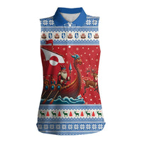 Greenland Viking Santa Christmas Women Sleeveless Polo Shirt Funny Reindeer Norse Xmas - Wonder Print Shop