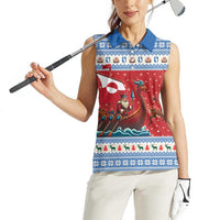 Greenland Viking Santa Christmas Women Sleeveless Polo Shirt Funny Reindeer Norse Xmas - Wonder Print Shop