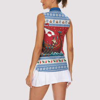 Greenland Viking Santa Christmas Women Sleeveless Polo Shirt Funny Reindeer Norse Xmas - Wonder Print Shop