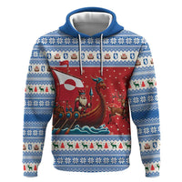 Greenland Viking Santa Christmas Zip Hoodie Funny Reindeer Norse Xmas - Wonder Print Shop