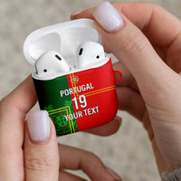 Custom Portugal Football AirPods Case Coat of Arms Line Art Style - Wonder Print Shop