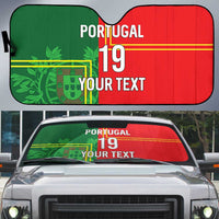 Custom Portugal Football Auto Sun Shade Coat of Arms Line Art Style - Wonder Print Shop