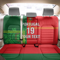 Custom Portugal Football Back Car Seat Cover Coat of Arms Line Art Style - Wonder Print Shop