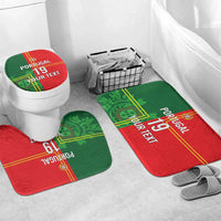 Custom Portugal Football Bathroom Set Coat of Arms Line Art Style - Wonder Print Shop