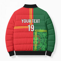 Custom Portugal Football Bomber Puffer Jacket Coat of Arms Line Art Style - Wonder Print Shop