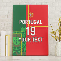 Custom Portugal Football Canvas Wall Art Coat of Arms Line Art Style - Wonder Print Shop