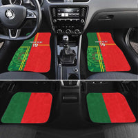 Custom Portugal Football Car Mats Coat of Arms Line Art Style - Wonder Print Shop