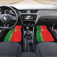 Custom Portugal Football Car Mats Coat of Arms Line Art Style - Wonder Print Shop