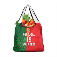 Custom Portugal Football Grocery Bag Coat of Arms Line Art Style - Wonder Print Shop