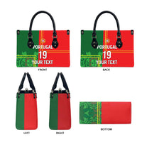 Custom Portugal Football Leather Bag Coat of Arms Line Art Style - Wonder Print Shop