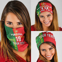 Custom Portugal Football Neck Gaiter Coat of Arms Line Art Style - Wonder Print Shop