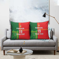 Custom Portugal Football Pillow Cover Coat of Arms Line Art Style - Wonder Print Shop