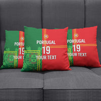 Custom Portugal Football Pillow Cover Coat of Arms Line Art Style - Wonder Print Shop