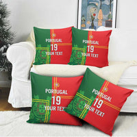 Custom Portugal Football Pillow Cover Coat of Arms Line Art Style - Wonder Print Shop