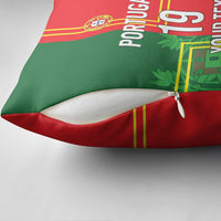 Custom Portugal Football Pillow Cover Coat of Arms Line Art Style - Wonder Print Shop