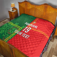 Custom Portugal Football Quilt Coat of Arms Line Art Style - Wonder Print Shop