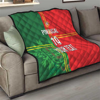 Custom Portugal Football Quilt Coat of Arms Line Art Style - Wonder Print Shop