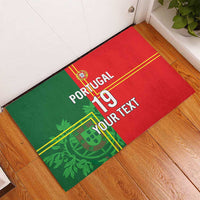 Custom Portugal Football Rubber Doormat Coat of Arms Line Art Style - Wonder Print Shop
