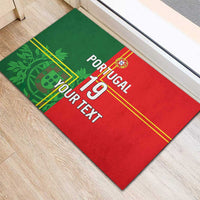 Custom Portugal Football Rubber Doormat Coat of Arms Line Art Style - Wonder Print Shop