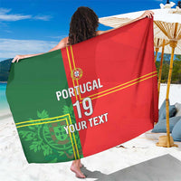 Custom Portugal Football Sarong Coat of Arms Line Art Style - Wonder Print Shop