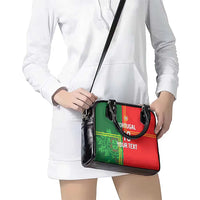 Custom Portugal Football Shoulder Handbag Coat of Arms Line Art Style - Wonder Print Shop